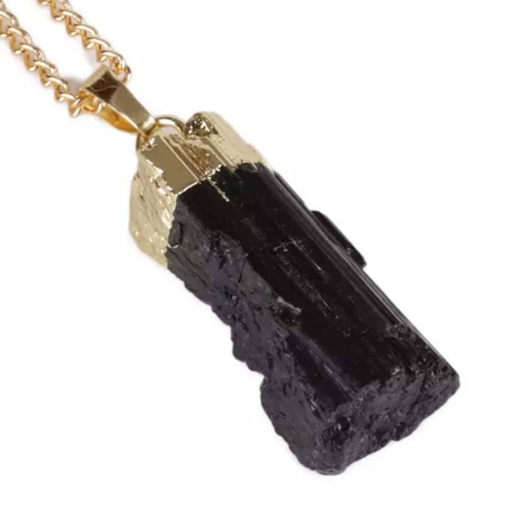 Black Tourmaline Gold ReikiMiAlma Necklace